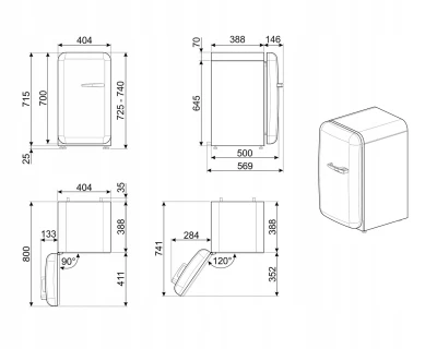 Chłodziarko-zamrażarka SMEG FAB5LWH5