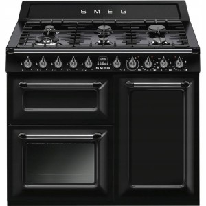 KUCHNIA WOLNOSTOJĄCA Z PŁYTĄ GAZOWĄ 100x60cm CZARNA SMEG TR103BL