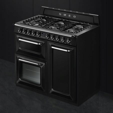 KUCHNIA WOLNOSTOJĄCA Z PŁYTĄ GAZOWĄ 100x60cm CZARNA SMEG TR103BL