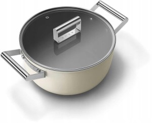 Garnek 24cm podstawa 17cm stal nierdzewna Smeg CKFC2411CRM