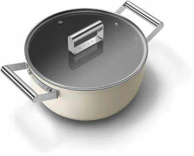 Garnek 24cm podstawa 17cm stal nierdzewna Smeg CKFC2411CRM
