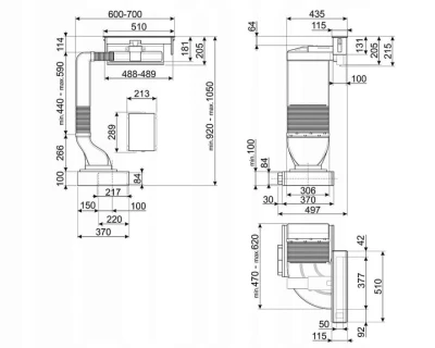 Okap do zabudowy 11,5cmx51cm 3 prędkości tryb intensywny Smeg KDH12WLD
