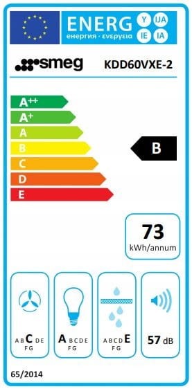 Okap do zabudowy 12cm 4 prędkości 570 m³/h Smeg KDD60VXE-2