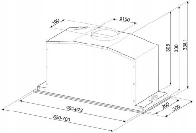 Okap do zabudowy 52cm 680m³/h 3 prędkości Auto-Vent LED Smeg KICGR52X