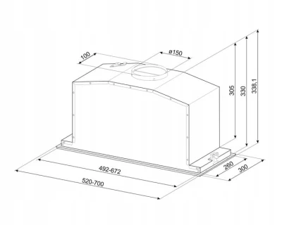 Okap do zabudowy 52cm 680m³/h 3 prędkości Auto-Vent LED Smeg KICGR70X