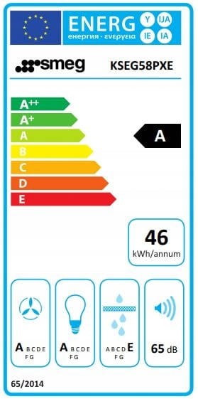Okap do zabudowy 54cm 643 m³/h 3 prędkości LED Smeg KSEG58PXE