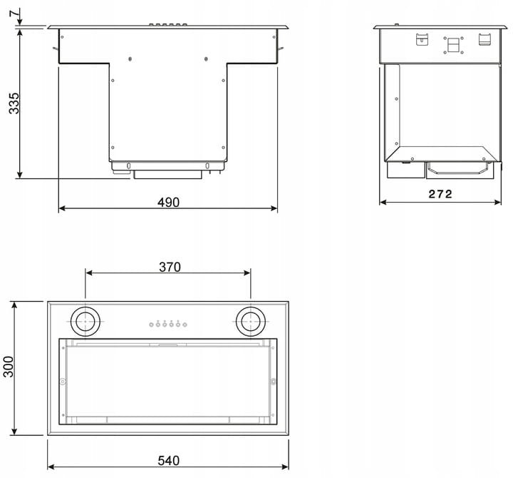 Okap do zabudowy 54cm 643 m³/h 3 prędkości LED Smeg KSEG58PXE