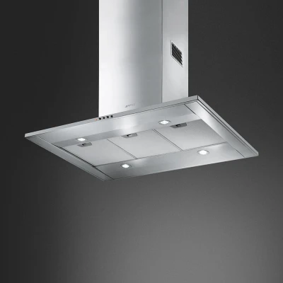 Okap wyspowy 90cm 578 m³/h 3 prędkości LED Smeg KI90CE