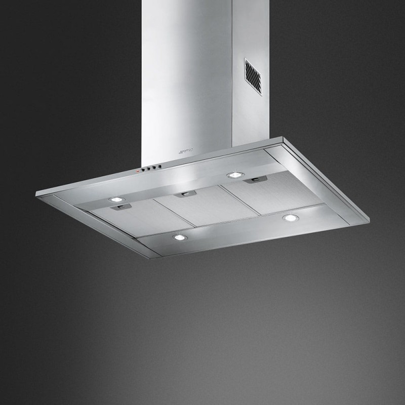 Okap wyspowy 90cm 578 m³/h 3 prędkości LED Smeg KI90CE