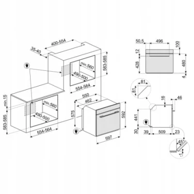 Piekarnik elektryczny z czyszczeniem pirolitycznym 60cm Smeg SFP6101TVS1