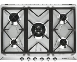 Płyta gazowa 68,5cm 5 palników żeliwne ruszty Smeg SR975XGH