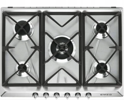 Płyta gazowa 68,5cm 5 palników żeliwne ruszty Smeg SR975XGH