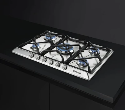 Płyta gazowa 68,5cm 5 palników żeliwne ruszty Smeg SR975XGH