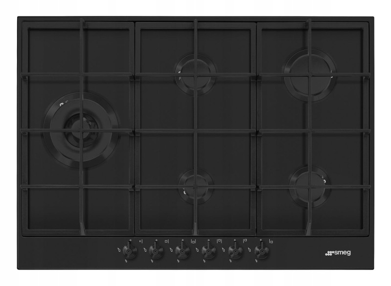 Płyta gazowa 72,5cm 5 palników żeliwne ruszty Smeg PX375LMB