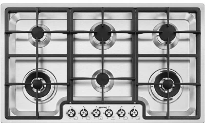 Płyta gazowa 87cm 6 palników żeliwne ruszty Smeg PGF96