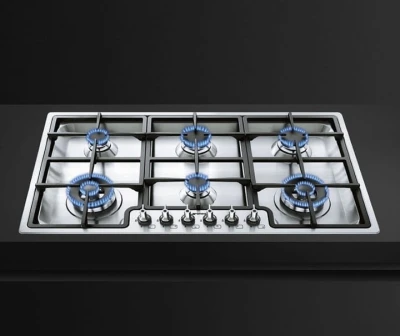 Płyta gazowa 87cm 6 palników żeliwne ruszty Smeg PGF96
