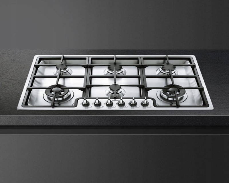Płyta gazowa 87cm 6 palników żeliwne ruszty Smeg PGF96