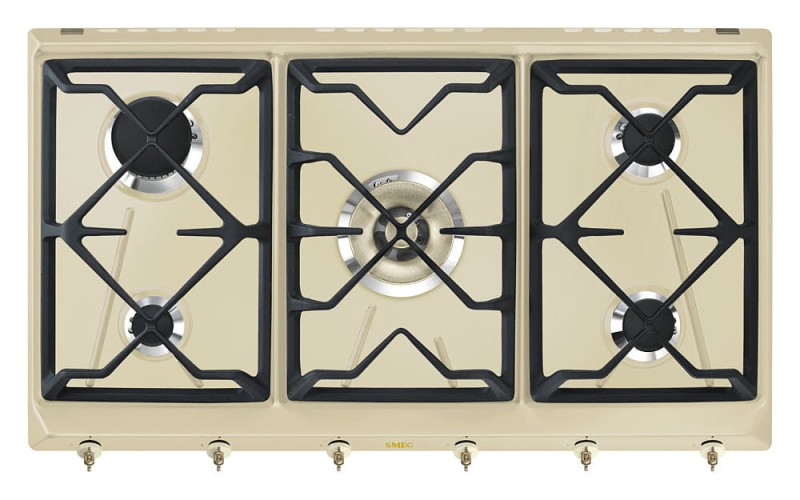 Płyta gazowa 88,5cm 5 palników żeliwne ruszty Smeg SRV896POGH