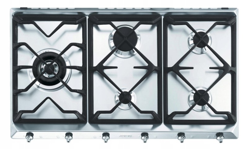 Płyta gazowa 90cm 5 palników żeliwne ruszty Smeg SE97GXBE5