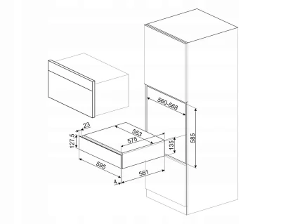 Szuflada do pakowania próżniowego 15cm sterowanie dotykowe Smeg CPV115G
