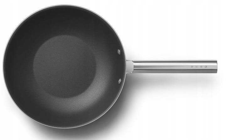 WOK 30cm stal nierdzewna aluminium PTFE uchwyt AISI304 Smeg CKFW3001CRM