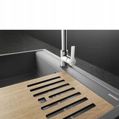 Zlewozmywak kompozytowy 86cm 1 komora deska i durszlak Smeg VSGX860CT
