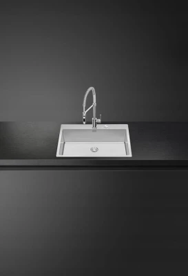 Zlewozmywak wpuszczany w blat 75cm 1 komora Smeg VR12S70RS