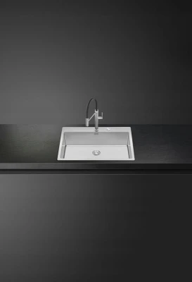 Zlewozmywak wpuszczany w blat 75cm 1 komora Smeg VR12S70RS