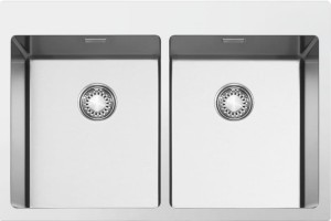 Zlewozmywak wpuszczany w blat 75cm 2 komory Smeg VR12S3434RS