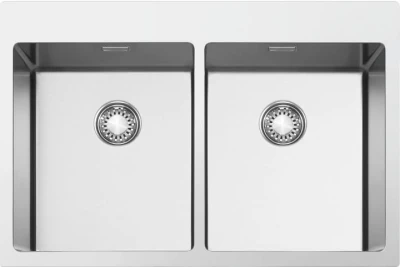 Zlewozmywak wpuszczany w blat 75cm 2 komory Smeg VR12S3434RS
