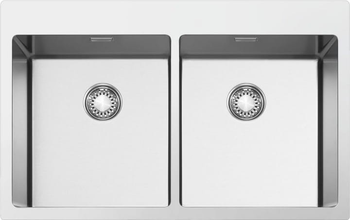 Zlewozmywak wpuszczany w blat 85cm 2 komory Smeg VR12S4040RS