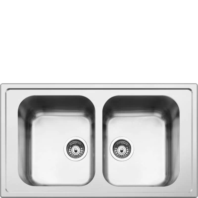 Zlewozmywak wpuszczany w blat 86cm 2 komory Smeg LLR862-2