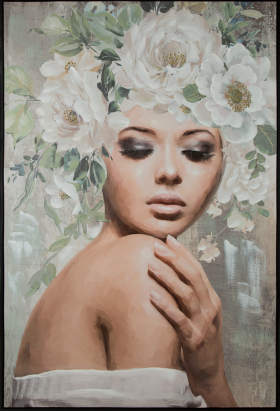 Obraz ręcznie malowany 80 x 120 cm Popielaty