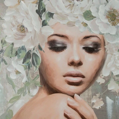 Obraz ręcznie malowany 80 x 120 cm Popielaty