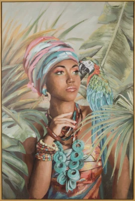 Obraz ręcznie malowany 80 x 120 cm Zielony