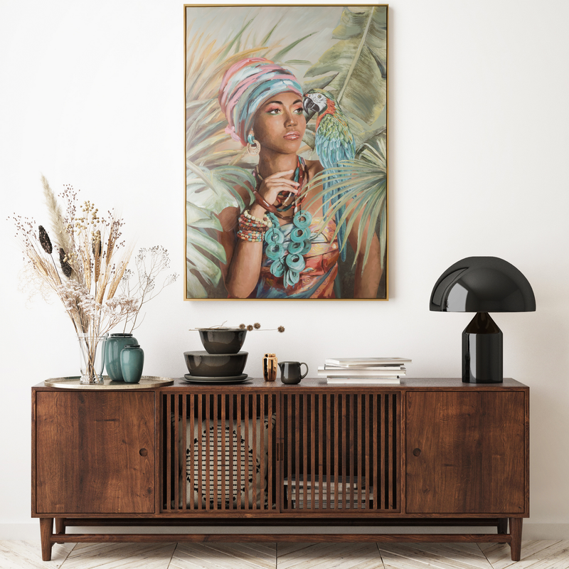 Obraz ręcznie malowany 80 x 120 cm Zielony