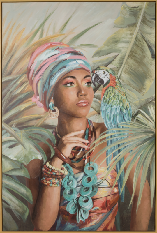 Obraz ręcznie malowany 80 x 120 cm Zielony