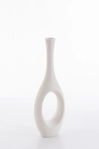 Wazon Dekoracyjny Riso 12 x 6 x 36 cm Kremowy