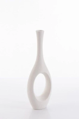Wazon Dekoracyjny Riso 12 x 6 x 36 cm Kremowy
