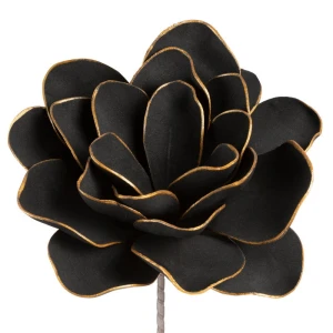 Kwiat Flore 27 cm, czarny, 6 szt., dekoracyjny, 90% EVA, 10% metal
