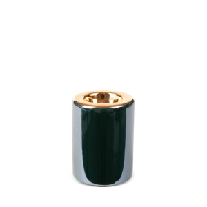 Świecznik Dekoracyjny Amora 7 x 10 cm Zielony 2 szt.