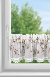 Firana Gotowa Ari 150x30 cm Biała, Zasłona z Koronką