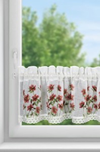 Firana Gotowa Isa 150x30 cm Biała z Koronką