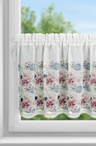 Firana Gotowa Dora 150x60 cm Biała z Koronką