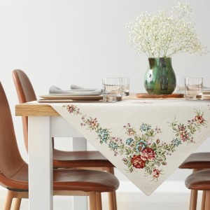 Obrus Z Gobeliny Szelinowej 100 x 100 cm Naturalny