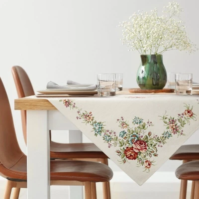 Obrus Z Gobeliny Szelinowej 100 x 100 cm Naturalny