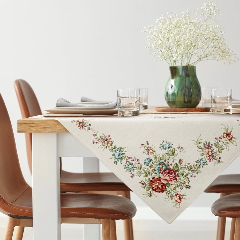 Obrus Z Gobeliny Szelinowej 100 x 100 cm Naturalny
