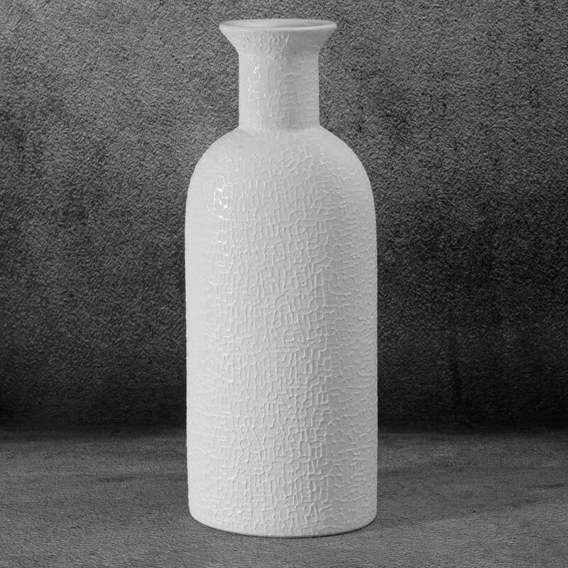 Wazon Dekoracyjny Riso 16 x 11 x 40 cm Biały