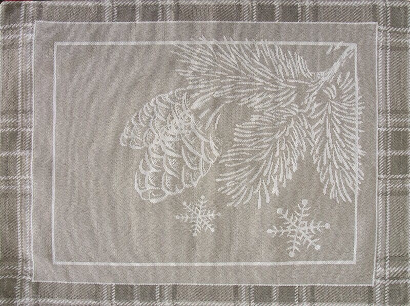 Obrus Gobelinowy 35 x 45 cm Ciemnobeżowy