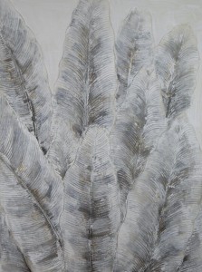 Obraz ręcznie malowany 90 x 120 cm Szary